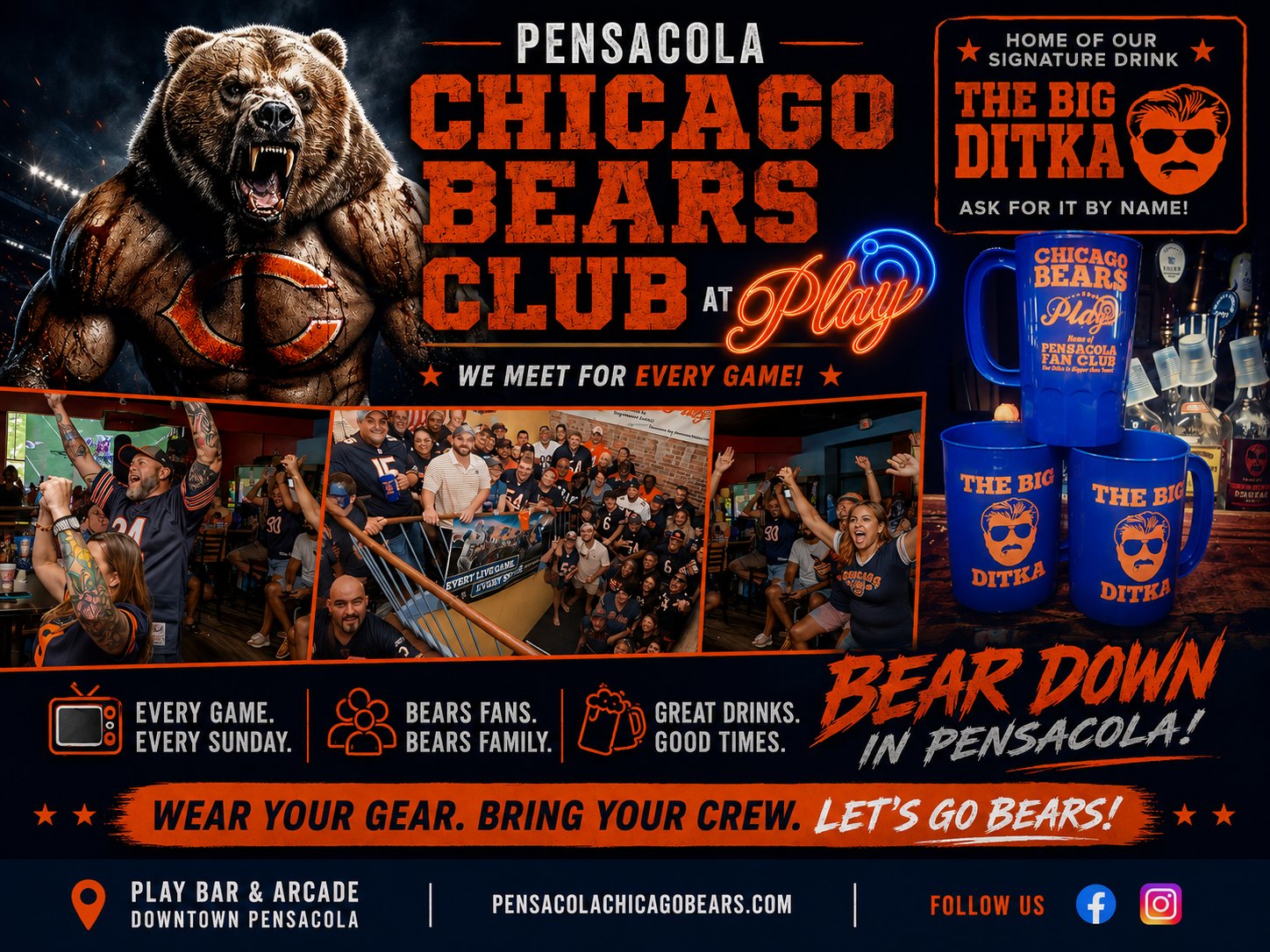 Pensacola Chicago Bears Club at Play, home of The Big Ditka