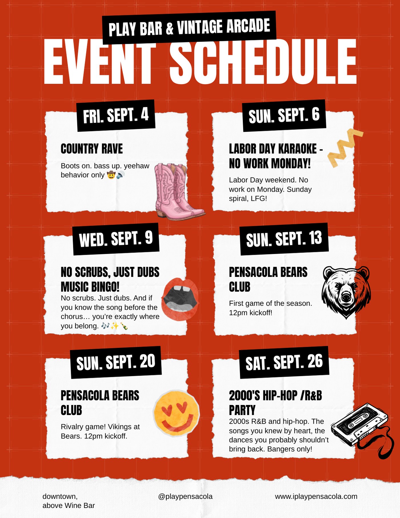 Play Pensacola September 2026 event calendar